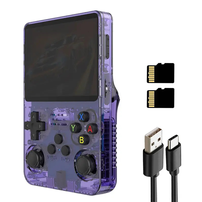 R36S Retro Video Handheld Game Console with Linux System 3.5 in IPS Screen 3000mAh Battery 32G+64G TF Card Pre-installed Games